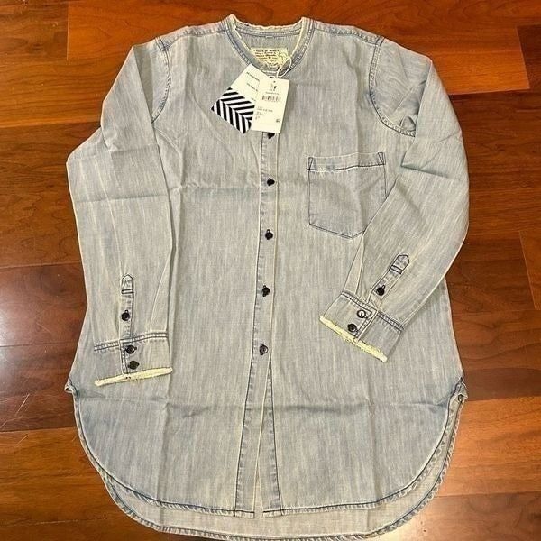 Sandrine Rose (sold by Free People) NWT light denim long sleeve button down shir