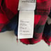 R13 Pieced Navy Red Ecru Buffalo Plaid Button Up Shirt Size Large NWT