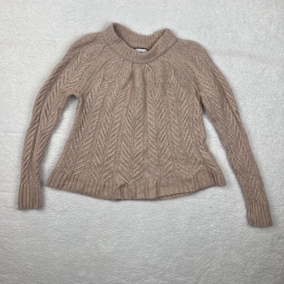 Tuckernuck Cream Royal Peacock Cable Knit Sweater Wool Women's Medium