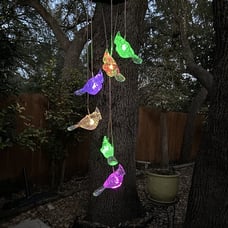 Cardinal Bird Solar Wind Chimes