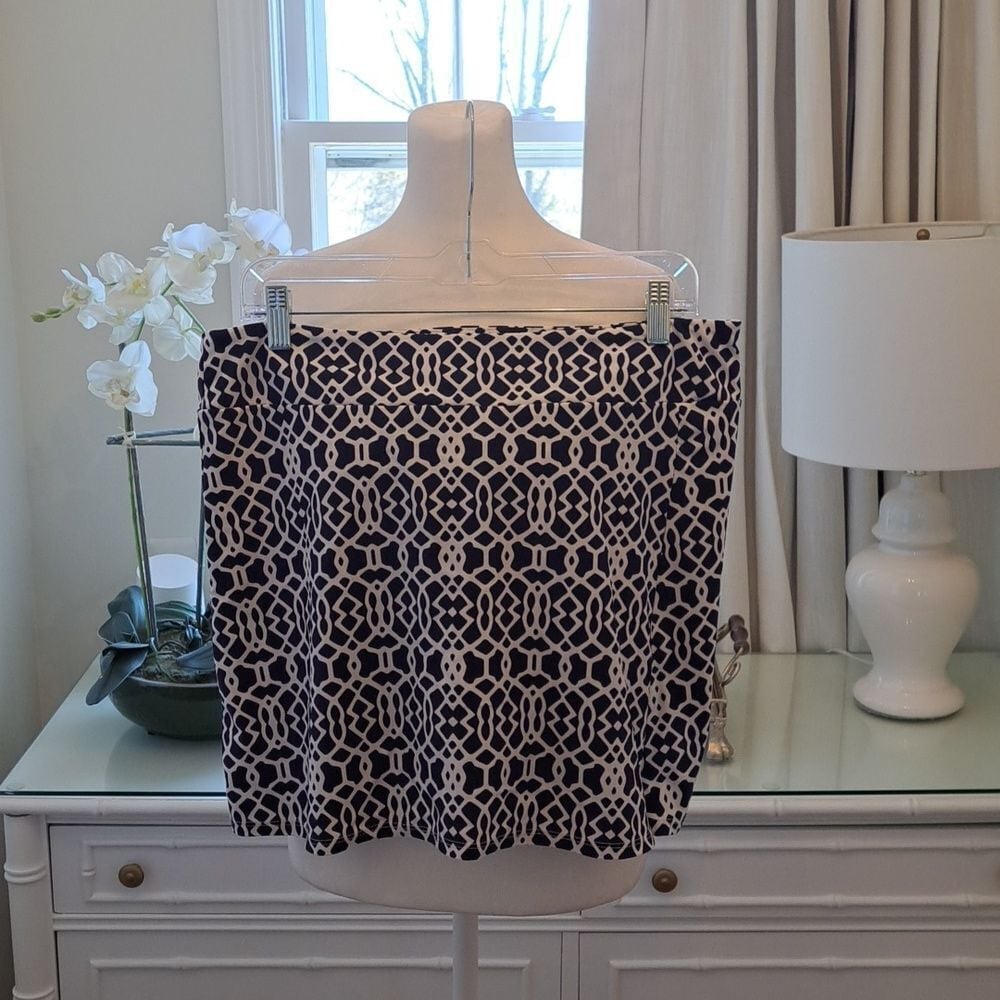 Jude Connally Womens Navy/White Print Golf/Tennis Skort/Skirt Stretch Size L