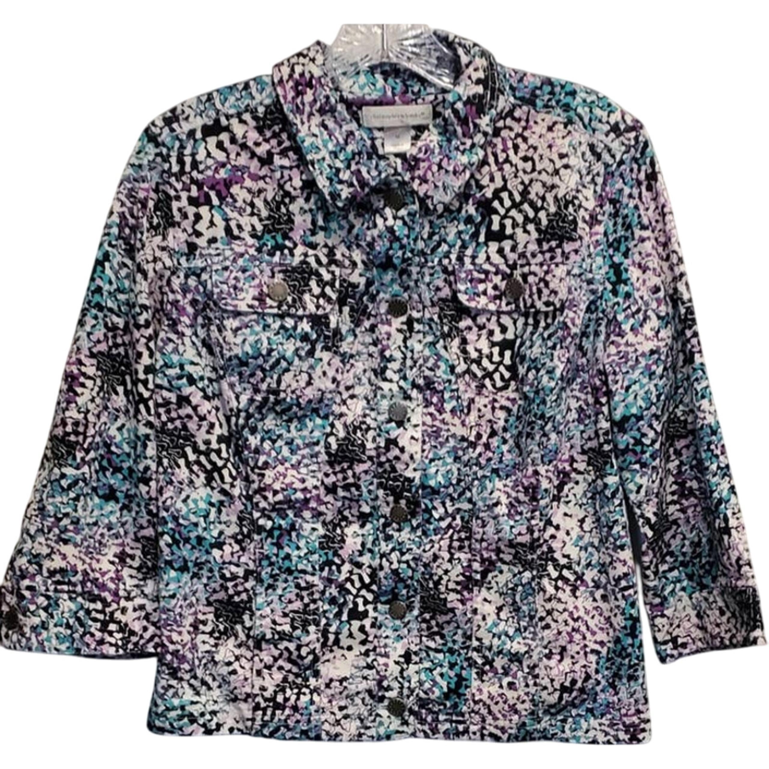 Christopher & Banks Light Weight Button Down Multicolor Shacket Jacket Medium