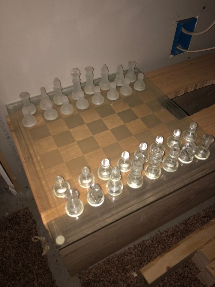 Vintage Glass Chess & Checkers