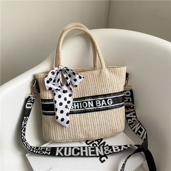 Popular Straw Woven Bag Lady Summer Fashion Large Capacity Crossbody Tote B
