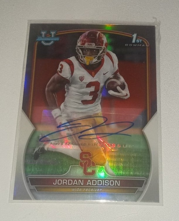 Jordan Addison 100/499 Bowman auto