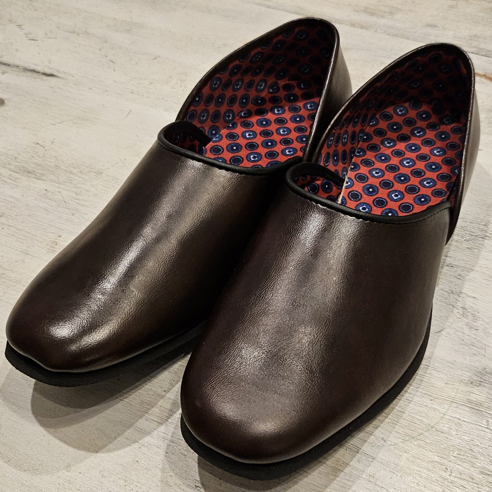 NEW 80s Vintage Gold Bond Brown Lined Men's Slippers - Size 8.5