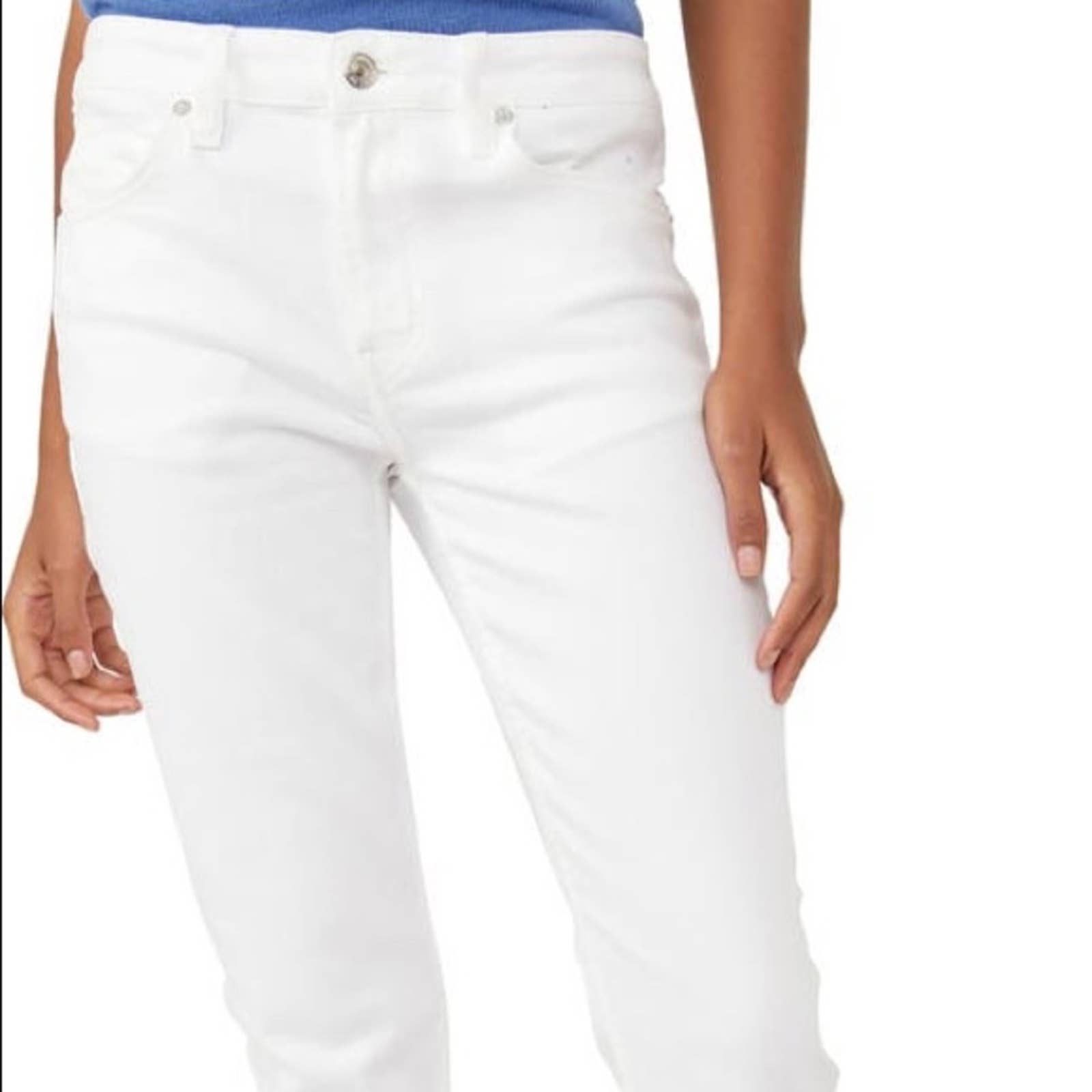 Free People We The Free Carmen High Waist Flare Jeans in Optic White - Size 31