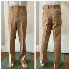 Vtg 70s tan double knit polyester pants
