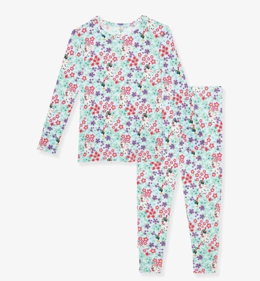 Posh Peanut Disney Moana Pua & Heihei Classic Long Sleeve Pajama Set 7/8