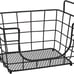 Metal Stacking/Nesting Rectangular Basket with Acacia Lid, Antique Black - NEW