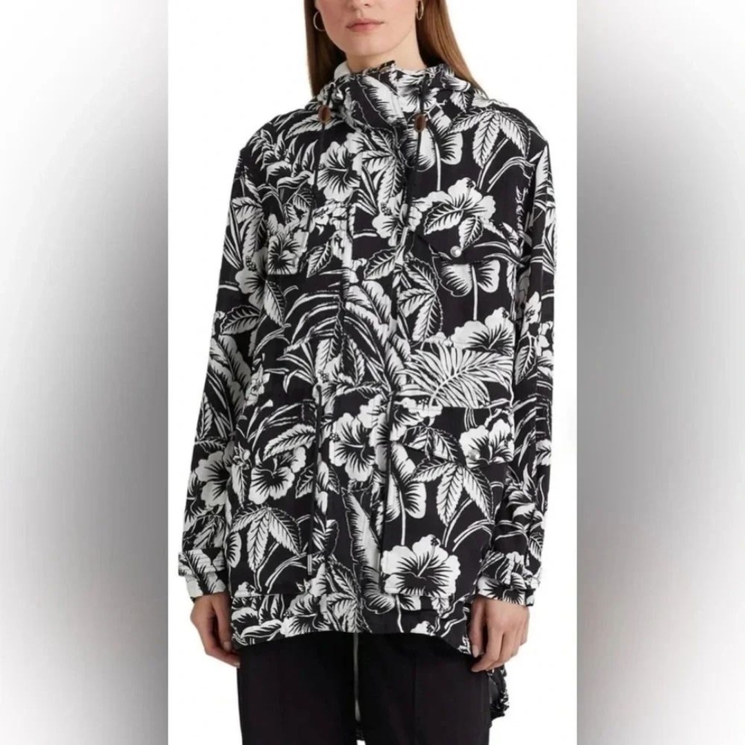 LaurenRalph Lauren Floral Ripstop Hooded Windbreaker Women’s Size M NWT