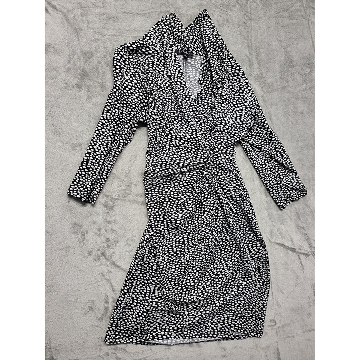 S.L. Fashions Dress Women's 12 Black With White Dots Dress - SL Fashions Lovely!