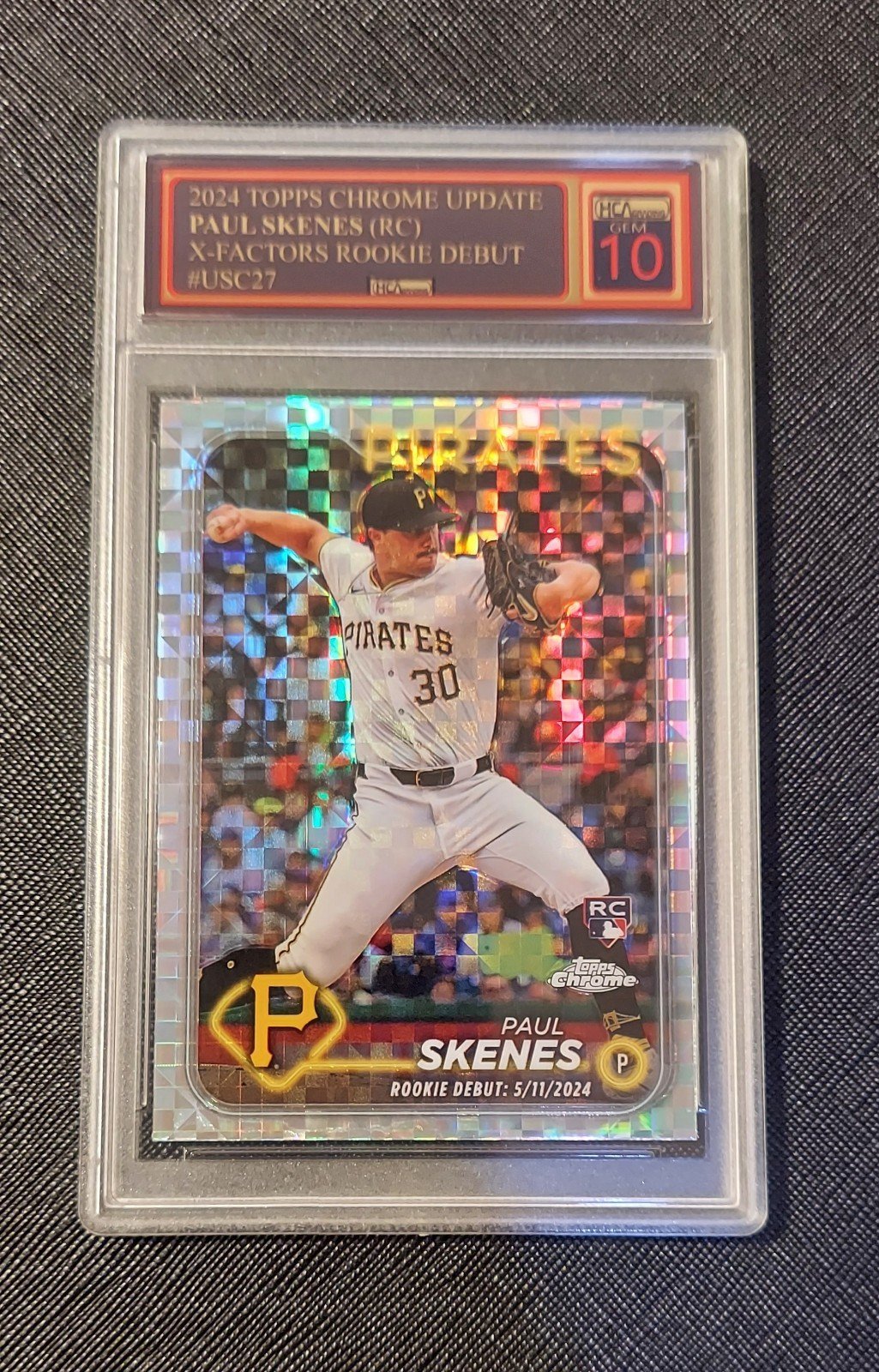 2024 Topps Chrome Update Paul Skenes X-Factors Rookie Debut Grade 10 Gem