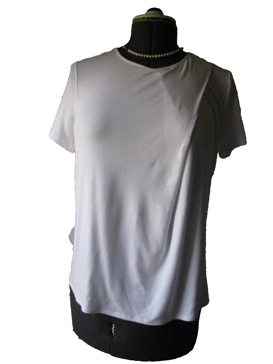 Theory Size Large Trake Classic White Short Sleeve Tee Top Blouse Size New