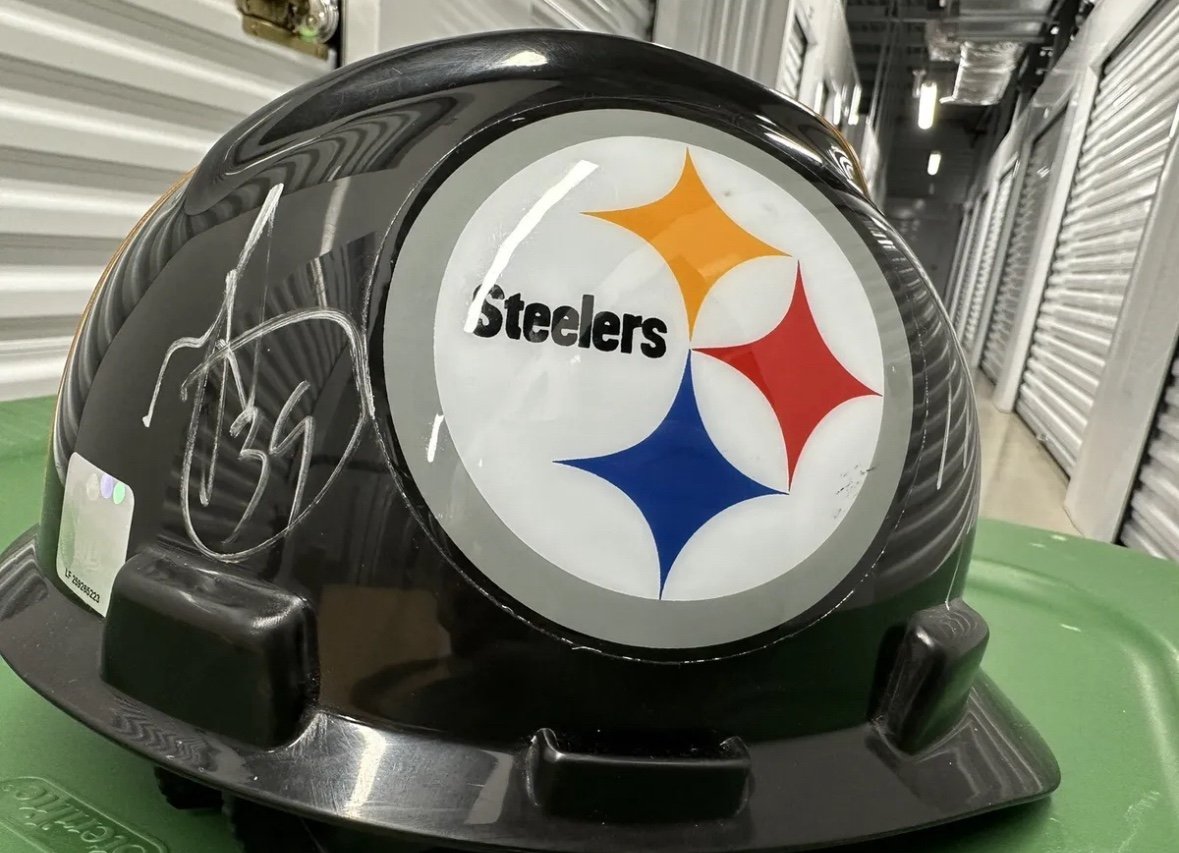 TJ Watt Minkah Fitzpatrick Signed Pittsburgh Steelers Official Hard Hat JSA