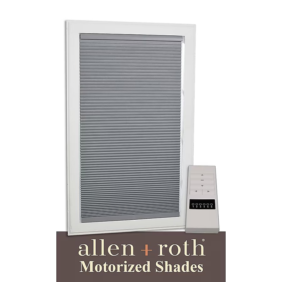 ALLEN + ROTH 31 X 72 Gray Blackout Cordless Motorized Cellular Shade - NEW!