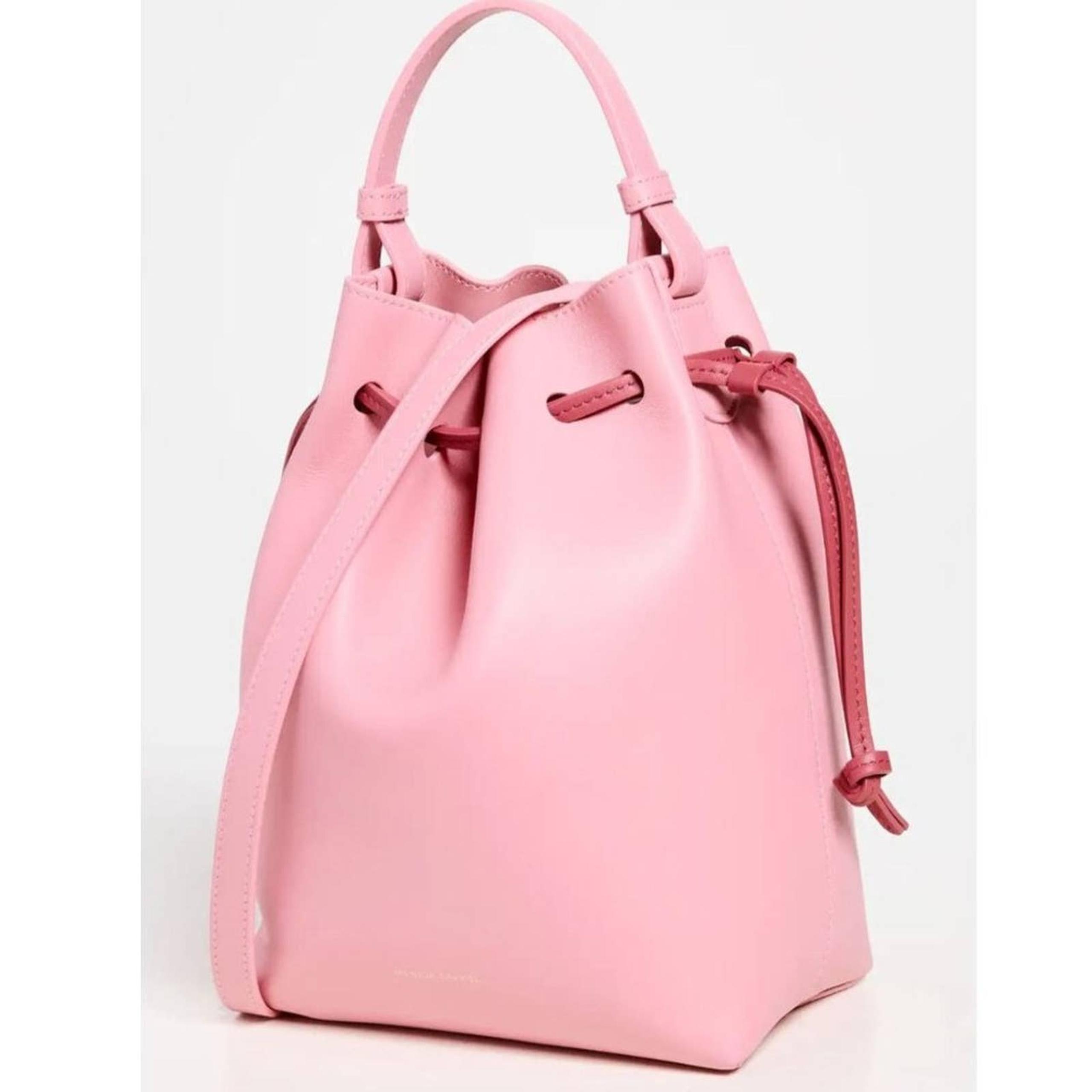 NWT MSRP$ 695 Mansur Gavriel Confetti Leather Bucket Bag Crossbody Flamingo Pink
