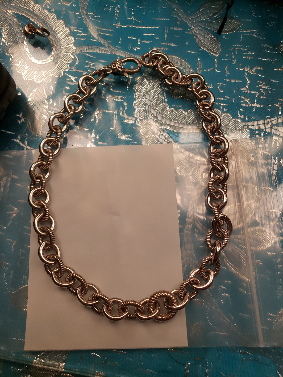 Judith ripka sterling silver link necklace