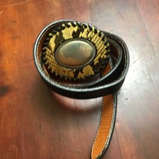 Vintage Fred Coen Python Sterling Silver Leather Belt