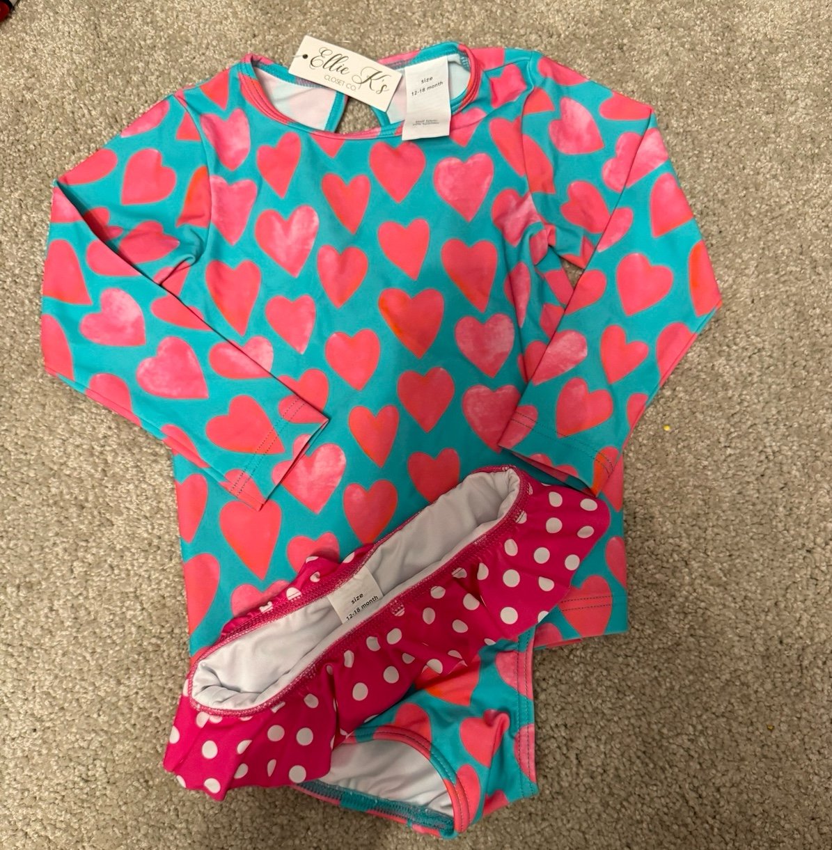 12-18 2 pc Amanda swimsuit by Ellie K’s NWT