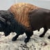 5 Vintage Retired BUFFALO LONG HORN BULL BISON FIGURINES Schleich Safari Ltd