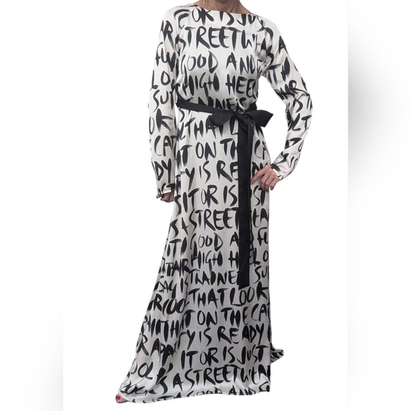Locker Room Backless Sexy Satin Belted Bold Print Maxi Wrap Dress Size S