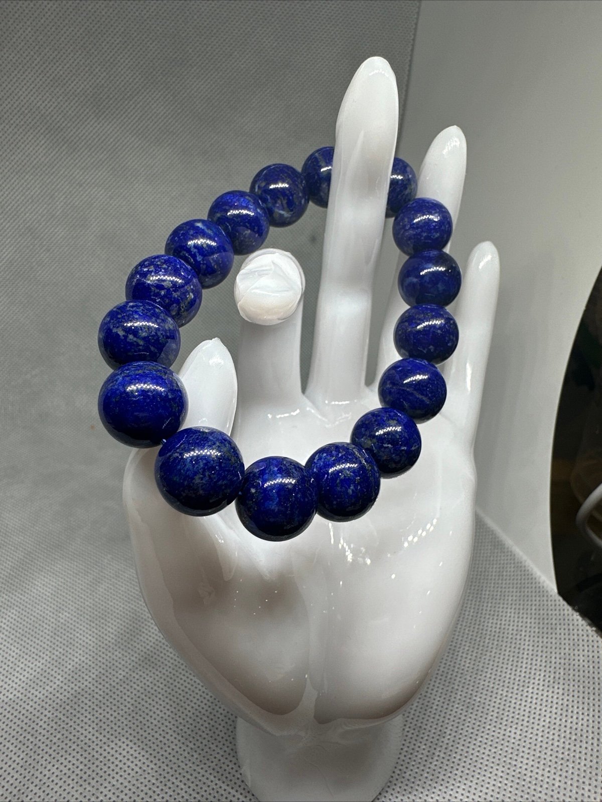Natural lapis lazuli Bracelet 13mm w. Certificate