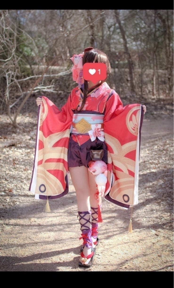 Shoes and costume Kagura Onmyoji cosplay