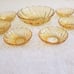 Vintage Hazel Atlas Amber Swirl Glass Bowl Set 7 Pcs
