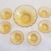 Vintage Hazel Atlas Amber Swirl Glass Bowl Set 7 Pcs