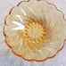 Vintage Hazel Atlas Amber Swirl Glass Bowl Set 7 Pcs