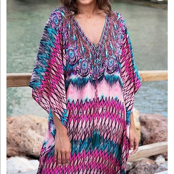 Multicolored Kaftan Dress