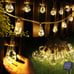 Solar Outdoor String Lights, 20Ft Vintage Rope Hemp Solar Patio Lights.