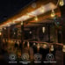 Solar Outdoor String Lights, 20Ft Vintage Rope Hemp Solar Patio Lights.