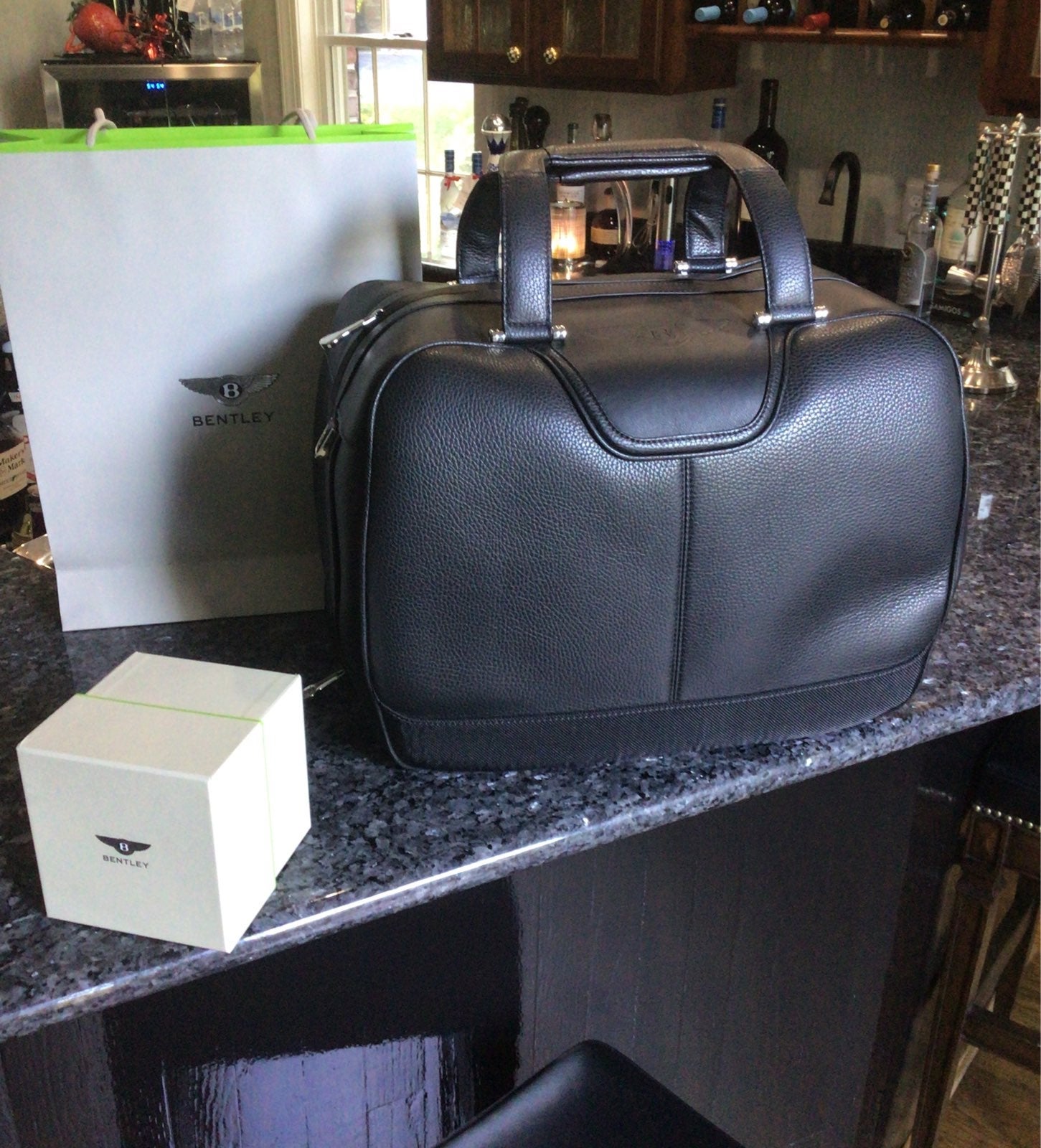 Bentley NEW 100 PERCENT REAL AUTHENTIC LEATHER BAG W SHOULDER STRAP