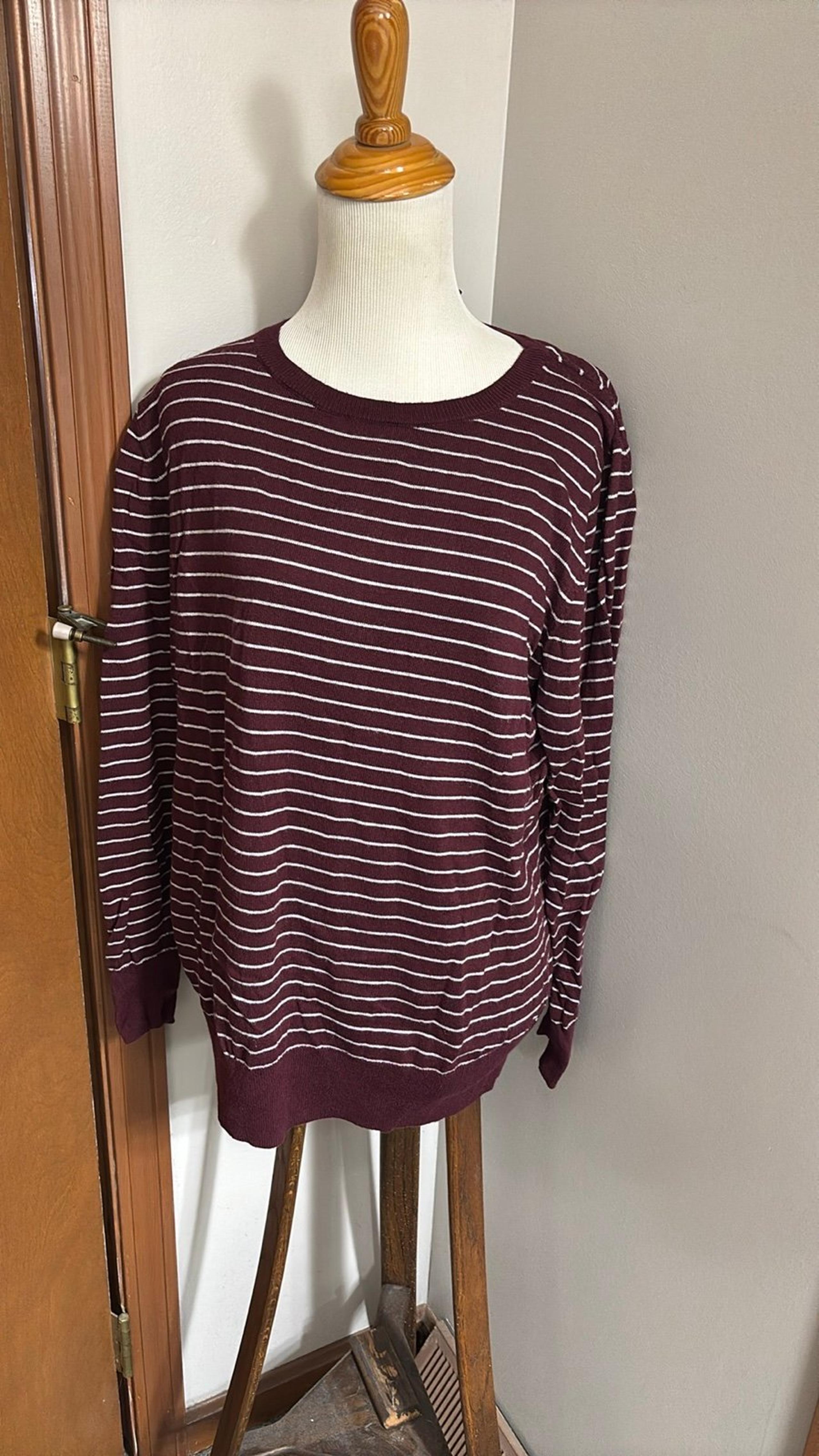 Worthington burgundy striped sweater
