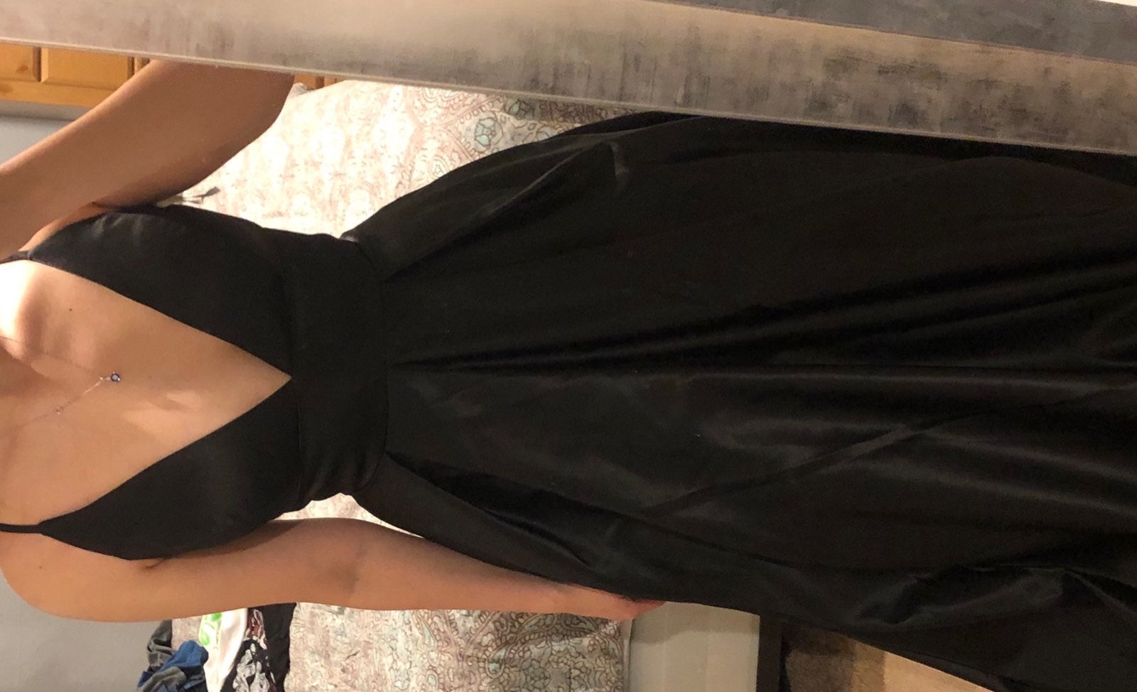 Black Satin Formal Gown