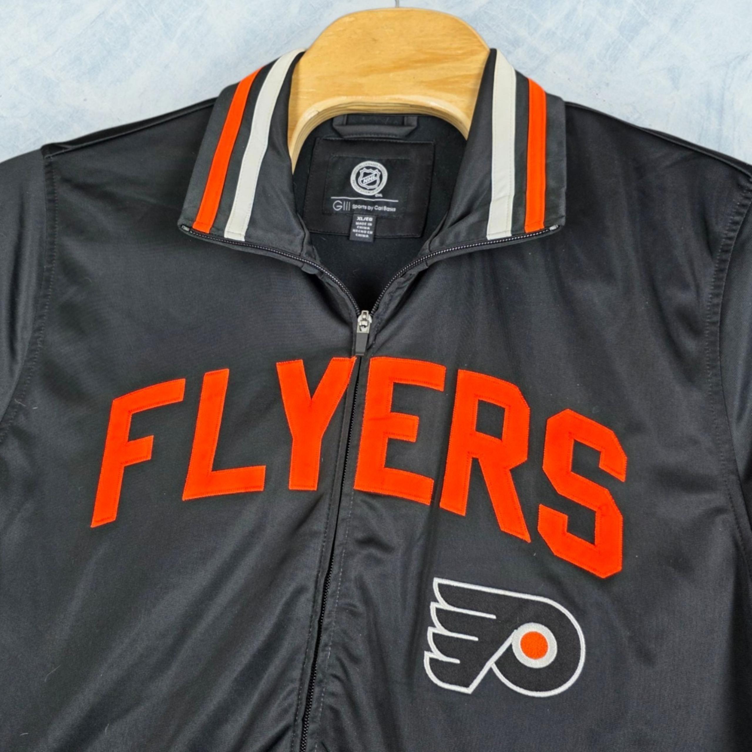 Philadelphia Flyers Black Post Up NHL Hockey Track Jacket Size Large G-III Sport