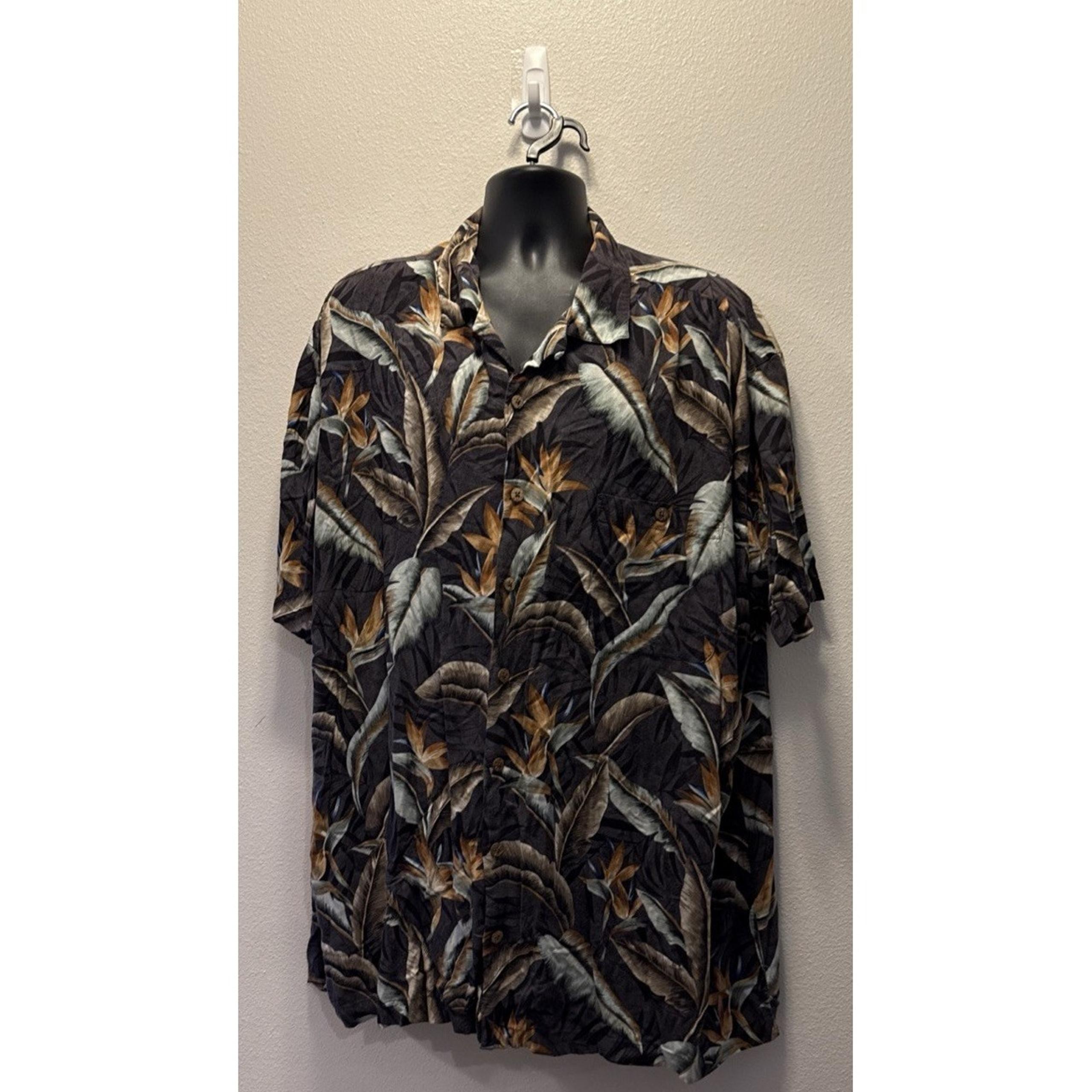 Foundry Button Up Shirt Men's 3XLT XXXL Short Sleeve Hawaiian Cotton