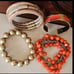 Vibrant Gold and Orange Beaded Bracelets 2 vintage