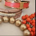 Vibrant Gold and Orange Beaded Bracelets 2 vintage