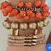 Vibrant Gold and Orange Beaded Bracelets 2 vintage