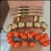 Vibrant Gold and Orange Beaded Bracelets 2 vintage