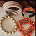 Vibrant Gold and Orange Beaded Bracelets 2 vintage