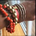 Vibrant Gold and Orange Beaded Bracelets 2 vintage