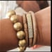 Vibrant Gold and Orange Beaded Bracelets 2 vintage