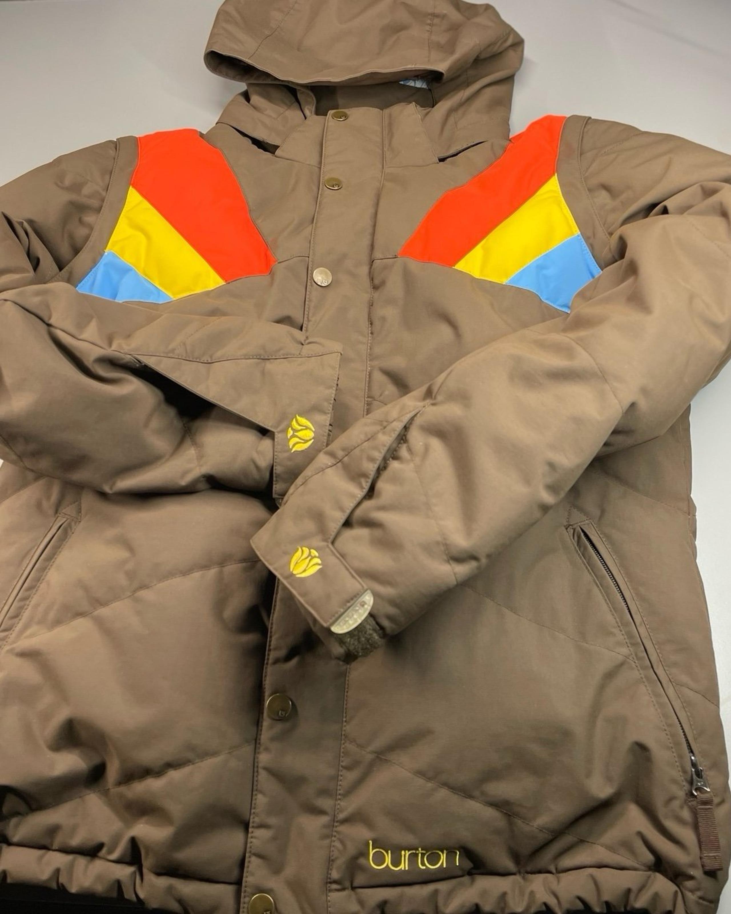 Burton Jacket Women Large Brown Puffer Coat Snowboarding Skiing (Remov. Hoodie)