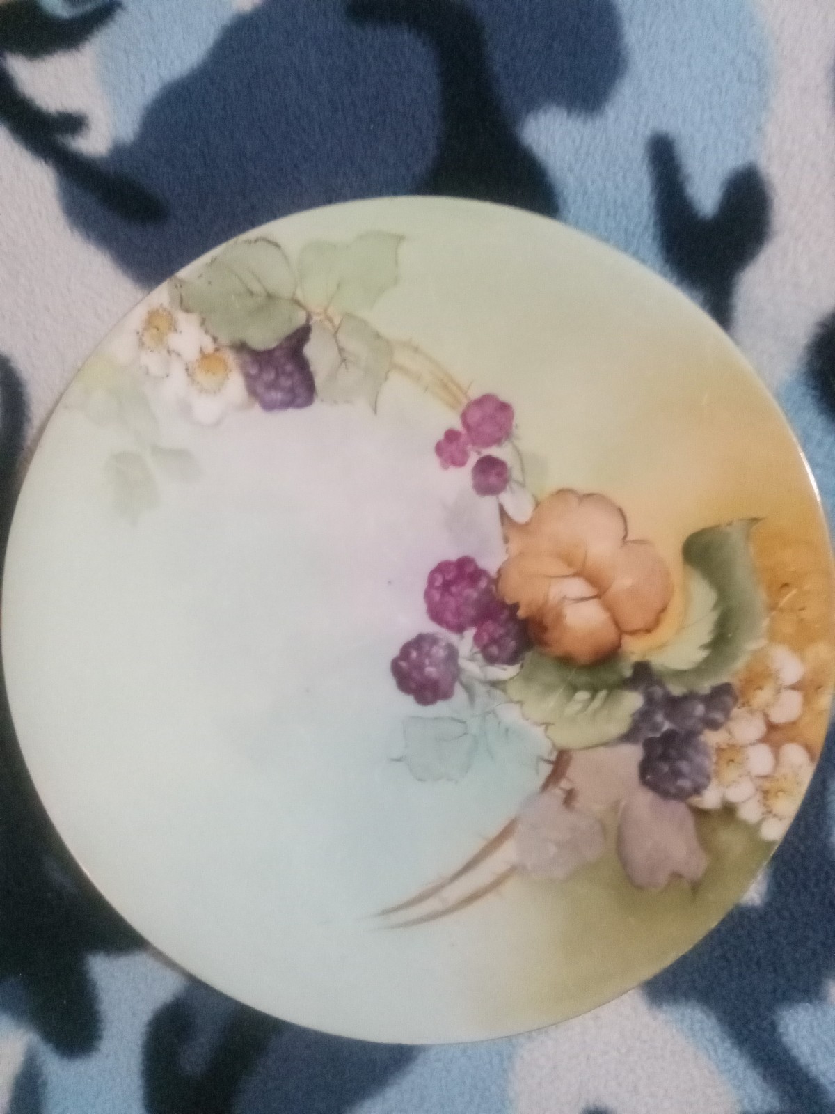 Vintage JPL Limoges Hand Painted floral design plate.