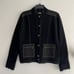 Chico's Black Boiled Wool Button Front Jacket Size Small Pockets