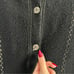 Chico's Black Boiled Wool Button Front Jacket Size Small Pockets
